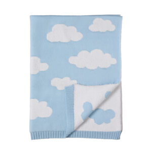 Pram Knitted Blanket - Blue