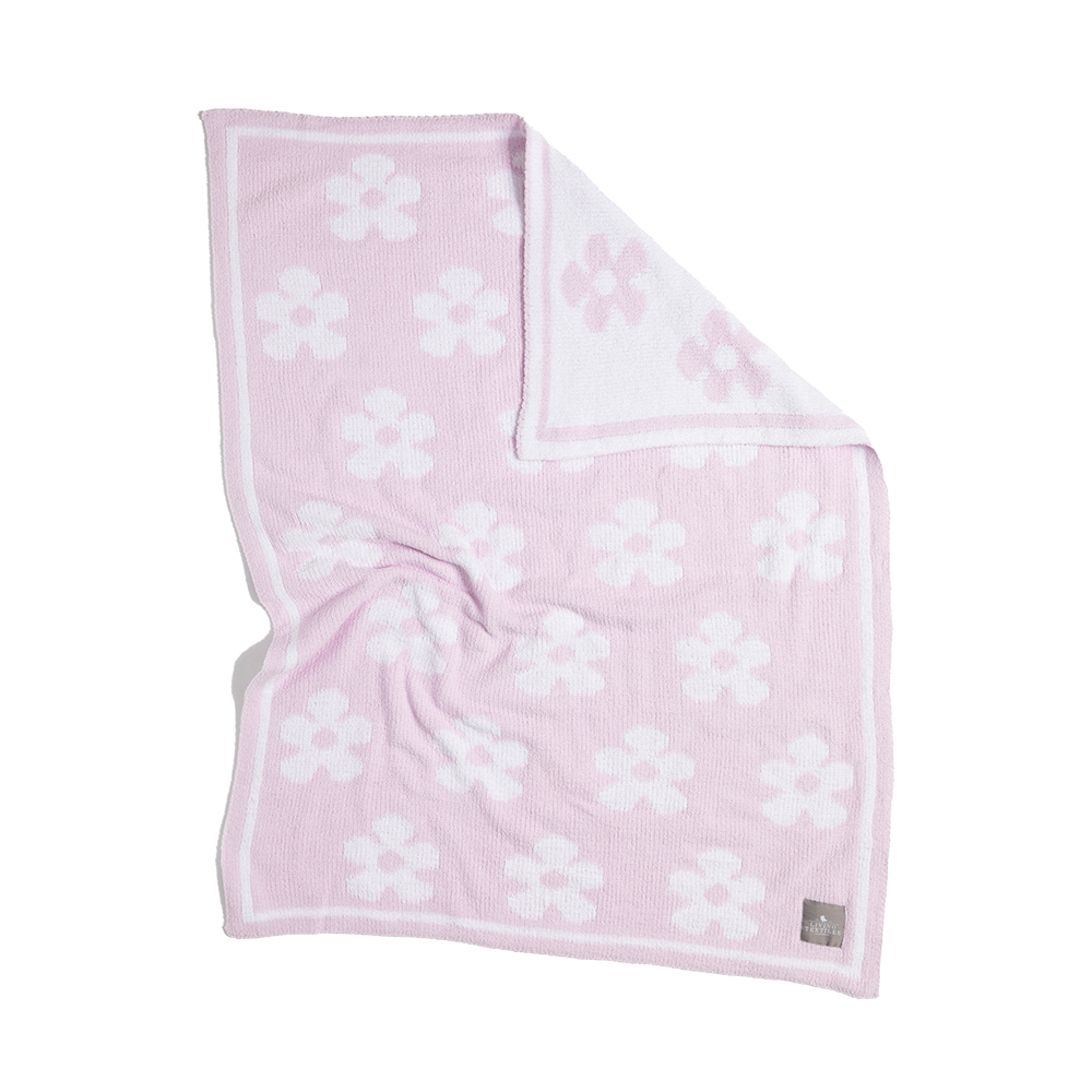 Chenille Knitted Blanket - Flowers