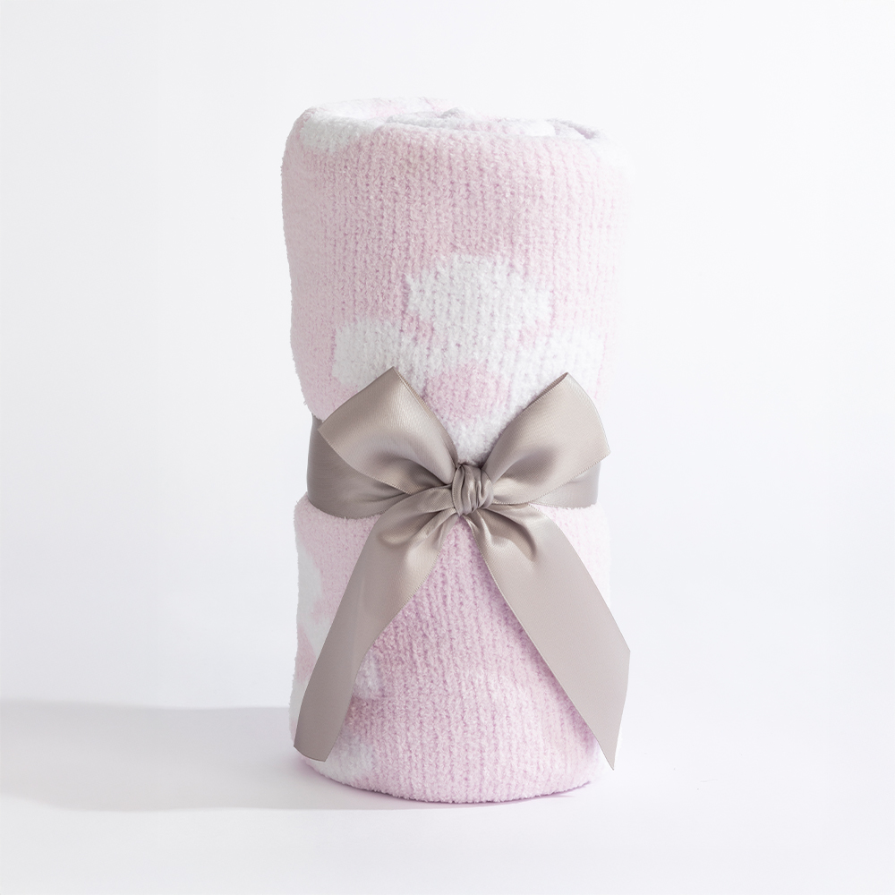 Chenille Knitted Blanket - Flowers - Image 4