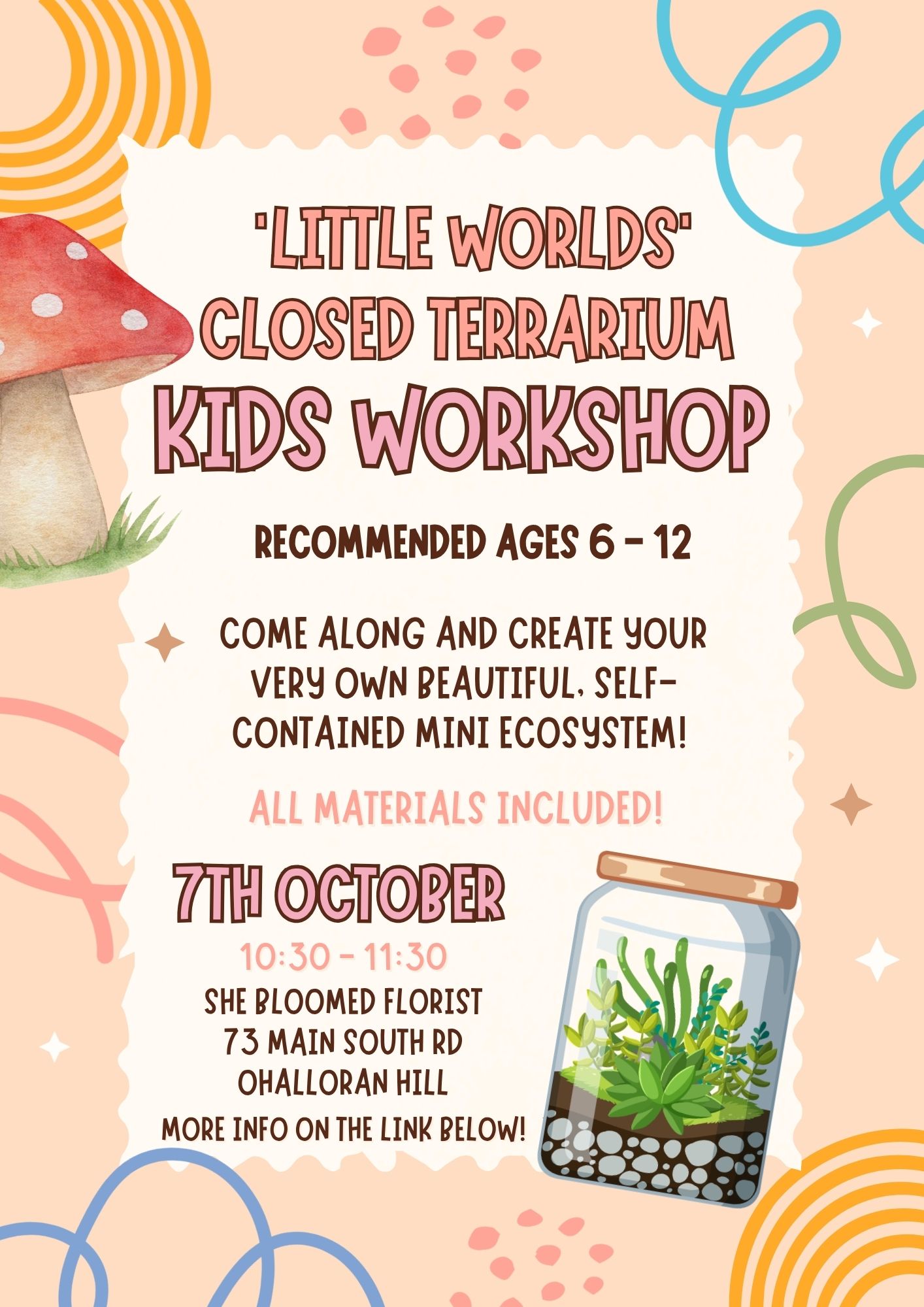 SOLD OUT 'Little Worlds' Closed Terrarium - Kids Workshop 7th October