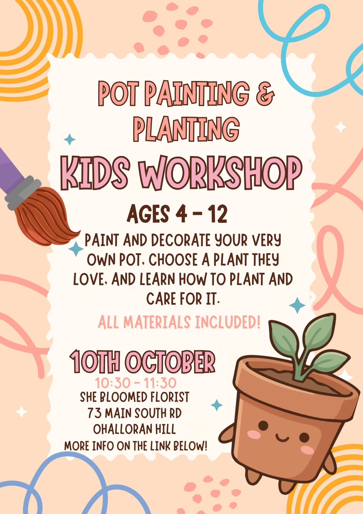 Pot Painting & Planting Kids Workshop - 10th October