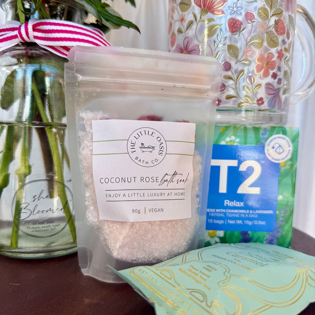 Mother's Day gift selection featuring flowers, chocolates and thoughtful gifts